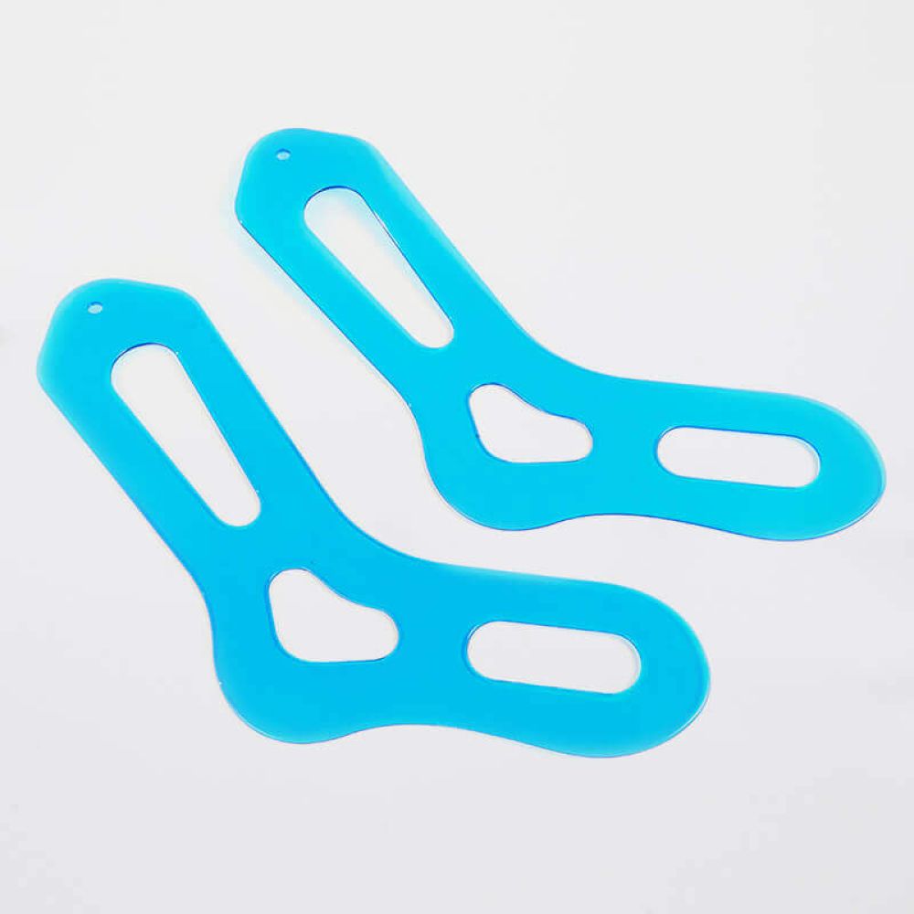 Two KnitPro Aqua Sock Blockers showing open airflow cut-outs