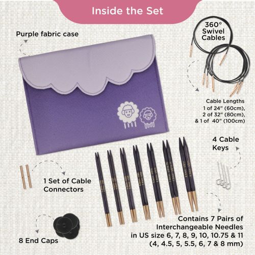J'adore Cubics Interchangeable Circular Deluxe Set | KnitPro