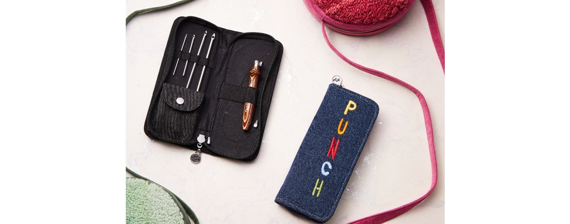 Diy punch needle bag with yarns