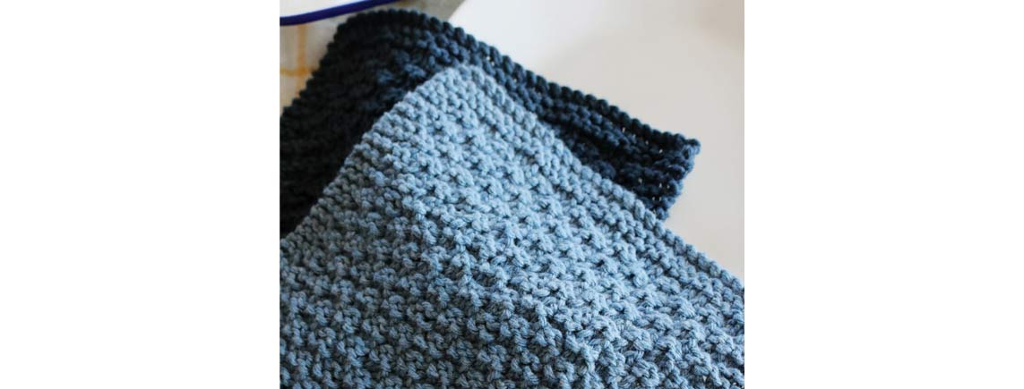 Moss Stitch Knit Washcloth in Easy Steps