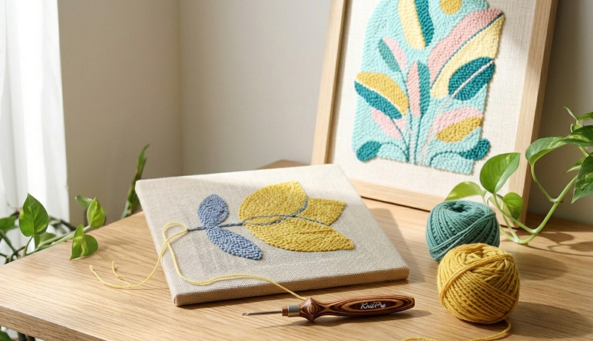 Punch Needle Cushion Cover Pattern: A Floral Design for Spring