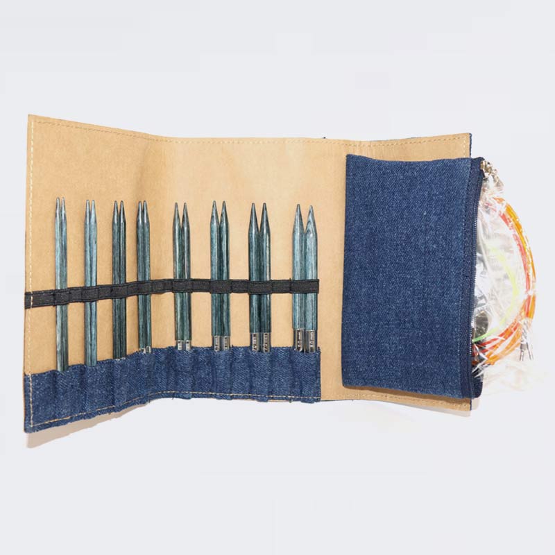 Interchangeable Circular Needle Set Indigo Wood
