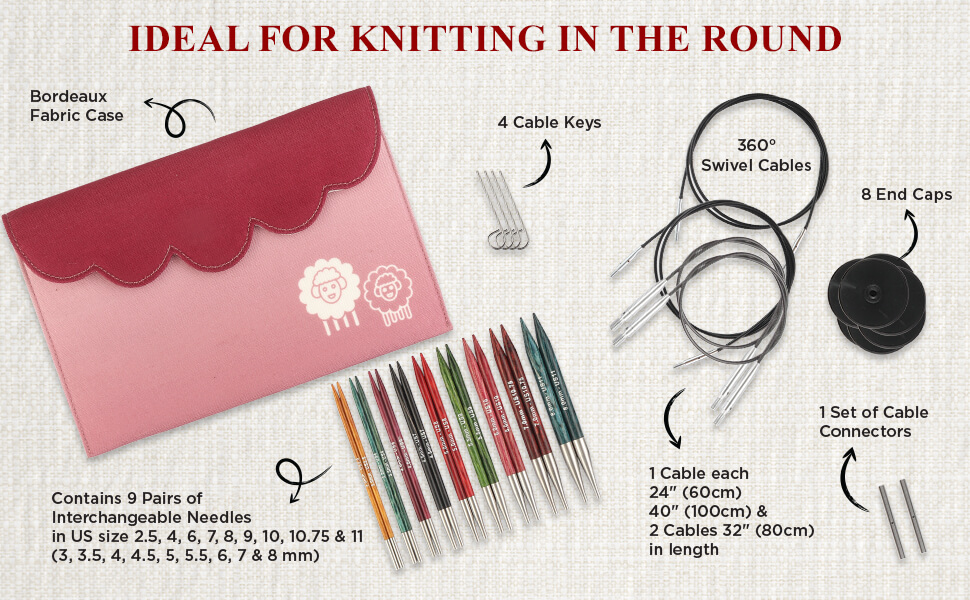 Knitpro Dreamz Interchangeable Needle Deluxe Set - 13cm (5 inch)