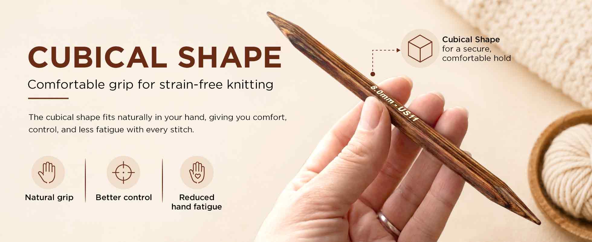 KnitPro Ginger Cubics Double Pointed Knitting Needle Set