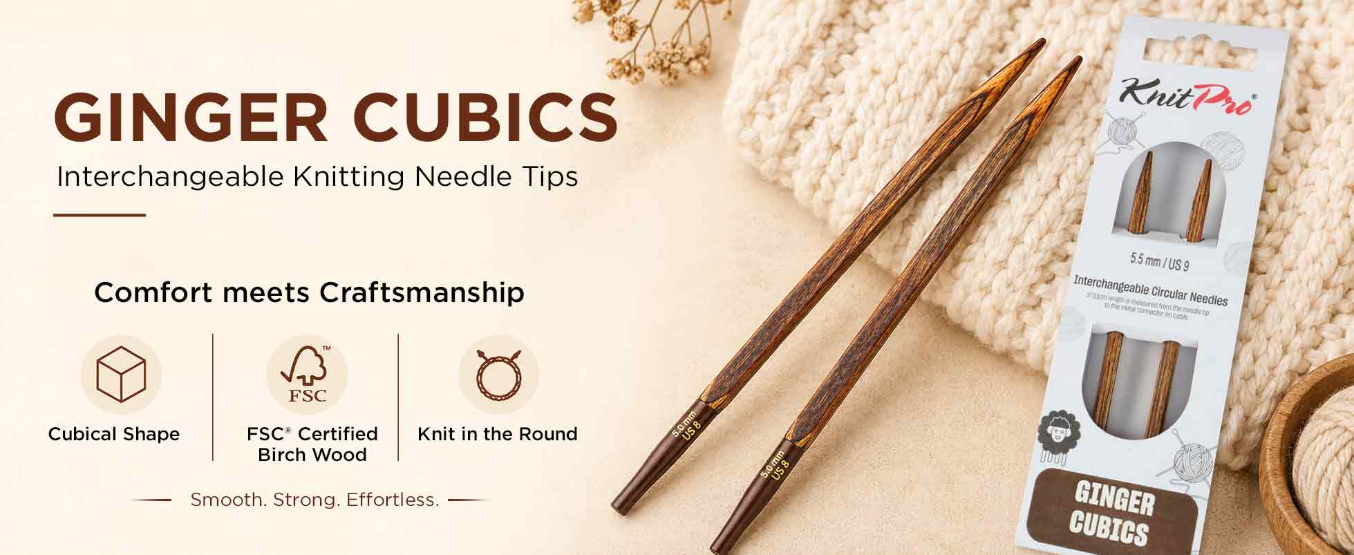 KnitPro Ginger Cubics Interchangeable Circular Needles