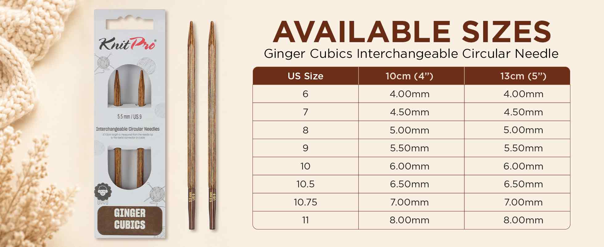 KnitPro Ginger Cubics Interchangeable Circular Needles