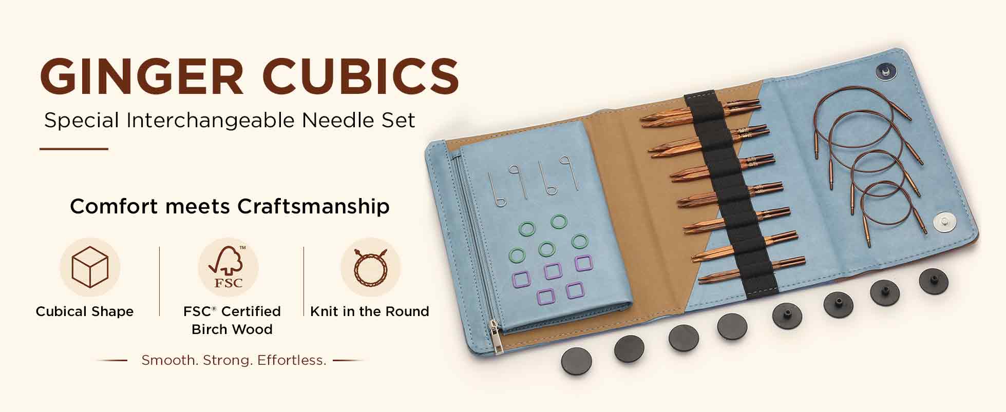 KnitPro Ginger Cubics Special Interchangeable Knitting Needle Sets - 10cm (4”)