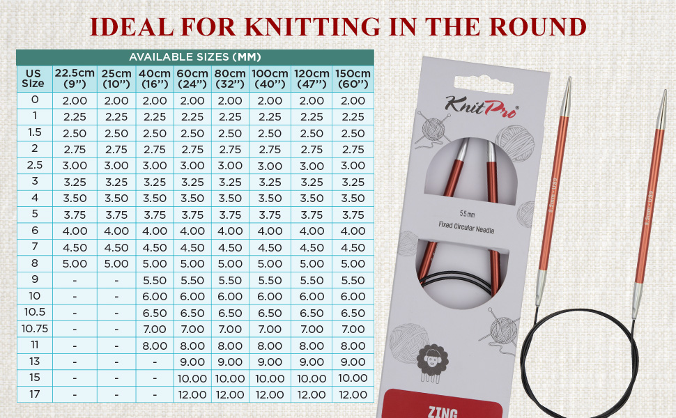 KnitPro Zing Fixed Circular Needles